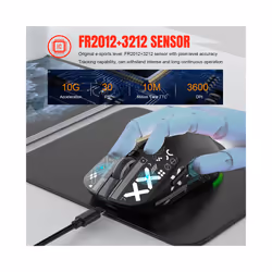 T90 Wireless Bluetooth Mouse RGB (BT1/BT2+ USB) 2.4GHz Rechargeable Silent Bluetooth Wireless Mouse with Type C Adapter - T90B-Black