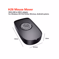 H26 Mouse Mover Jiggler Undetectable Silent Mouse Mover USB Movement Jiggler Simulates For Computer Awakening Keeping PC Acti ...