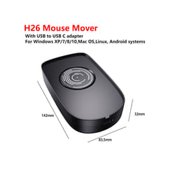 H26 Mouse Mover Jiggler Undetectable Silent Mouse Mover USB Movement Jiggler Simulates For Computer Awakening Keeping PC Active - H26 Black