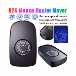 H26 Mouse Mover Jiggler Undetectable Silent Mouse Mover USB Movement Jiggler Simulates For Computer Awakening Keeping PC Active - H26 Black