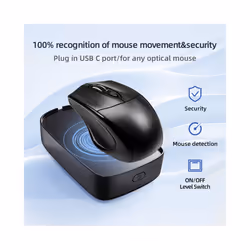 H26 Mouse Mover Jiggler Undetectable Silent Mouse Mover USB Movement Jiggler Simulates For Computer Awakening Keeping PC Active - H26 Black