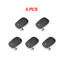 Ultra-thin Mouse 2.4Ghz Mini Wireless Optical Gaming Mouse Mice& USB Receiver Wireless Computer Mouse For PC Laptop 3500 - Style A 5pcs