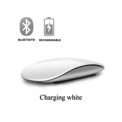 Bluetooth 5.0 wireless mouse wirelesss Rechargeable Silent Multi Arc Touch Mice Ultra-thin Magic Mouse For Laptop Ipad Mac PC - Charging White