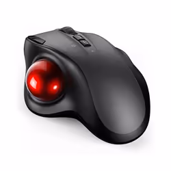 Trackball Wireless Mouse Rechargeable Bluetooth USB Mouse Ergonomic Mice for Computer Android Windows 3 Adjustable DPI - blac ...