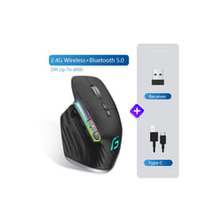 Multi-Device Wireless Mouse Bluetooth 5.0 & 3.0 Mouse Wireless Portable Optical Mouse Ergonomic Right Hand Computer Mice - 2.4g Bluetooth Black
