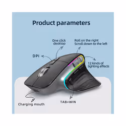 Multi-Device Wireless Mouse Bluetooth 5.0 & 3.0 Mouse Wireless Portable Optical Mouse Ergonomic Right Hand Computer Mice - 2.4g Bluetooth Black