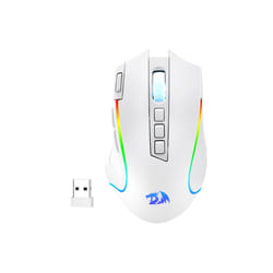 Redragon M612 PRO RGB 8000 DPI Wired/Wireless 9 Programmable Buttons 6 Backlit Modes Gaming Mouse, White - WHITE