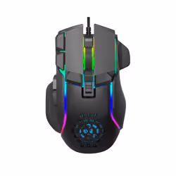 10 Buttons 12800 DPI USB Gaming Mechanical Mouse RGB Backlit Computer Gamer Programmable Wired Mice For Laptop PC Desktop - black