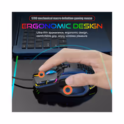 10 Buttons 12800 DPI USB Gaming Mechanical Mouse RGB Backlit Computer Gamer Programmable Wired Mice For Laptop PC Desktop - black