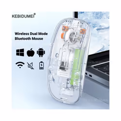 Transparent Wireless Mouse Dual Mode Bluetooth Gaming Mouse Rechargeable Mice For Laptop PC Computer Ergonomic mouse - Transparent