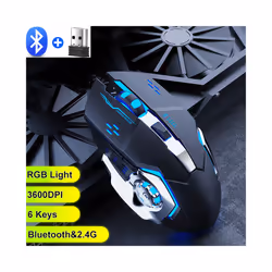 Bluetooth Mouse 2.4Ghz Gaming Mouse Rechargeable Wireless Mouse USB Mechanical E-Sports Backlight Gamer Mice For Computer Laptop - BT and 2.4G