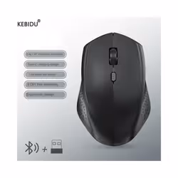Rechargeable Bluetooth Wireless Mouse Computer 1600DPI Silent Mice with 2.4GHz USB Receiver for PC MacBook Tablet Laptop Mouse - Blue
