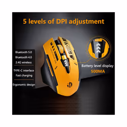 INPHIC A9 Bluetooth Mouse Rechargeable Wireless Mouse Silent Ergonomic - Bluetooth mouse