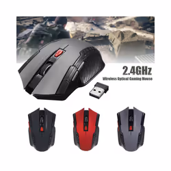 2.4GHz Wireless Mouse Optical Mice Mouse Gaming with USB Receiver Gamer 6D Wireless Mouse For Computer Laptop Accessories - Red