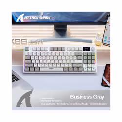 K86 Wireless Hot-Swappable Mechanical Keyboard Bluetooth/With Display Screen and Volume Rotary Button for Games and Work - Gr ...
