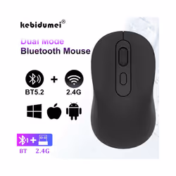 Bluetooth 5.2 Mouse 2.4GHz Wireless Mouse Mice Rechargeable Mouse Silent Mouse USB Gaming Mouse 1600DPI for PC Laptop MacBook - BT5.2 2.4G Black