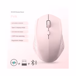 Rechargeable Bluetooth-compatible Wireless Mouse Optical Mice with USB RGB 1600DPI Mouse for Computer Laptop PC Mute Mouse - ...