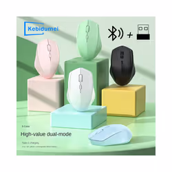 1600 DPI Dual Mode Wireless Mice Rechargeable Ergonomic Silent Bluetooth Mouse For Laptop/Notebook/iPad/Tablet/Mac book - Pink 2.4G