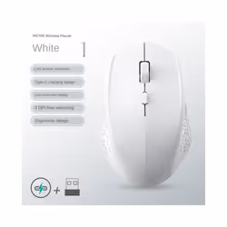 1600 DPI Dual Mode Wireless Mice Rechargeable Ergonomic Silent Bluetooth Mouse For Laptop/Notebook/iPad/Tablet/Mac book - Whi ...
