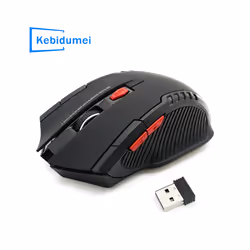 2.4 GHz Wireless Mouse Portable Gamer Mouse for Computer 1600DPI Optical USB 6 Buttons Mouse Mini Mice for PC Laptop Notebook - Black