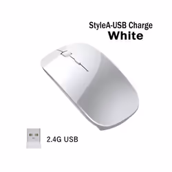 1600Dpi Wireless Mouse Classic Rechargeable Mice Ultra-Thin Silent Mouse Mute for PC Office Notebook Laptop Accessories - Sty ...