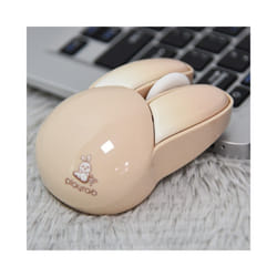 MOFII Wireless Silent Mouse, Cute Rabbit Design, 2.4 GHz USB Mini Receiver  Optical Mouse for Laptop, PC, Computer, Notebook - Milk tea Color
