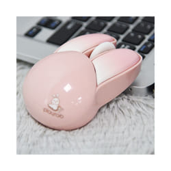 MOFII Wireless Silent Mouse, Cute Rabbit Design, 2.4 GHz USB Mini Receiver  Optical Mouse for Laptop, PC, Computer, Notebook - Pink Color