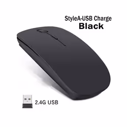 1600Dpi Wireless Mouse Classic Rechargeable Mice Ultra-Thin Silent Mouse Mute for PC Office Notebook Laptop Accessories - Sty ...