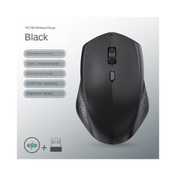 Rechargeable Bluetooth-compatible Wireless Mouse Optical Mice with USB RGB 1600DPI Mouse for Computer Laptop PC Mute Mouse - Only 2.4G Black