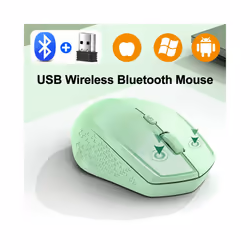 Rechargeable Bluetooth-compatible Wireless Mouse Optical Mice with USB RGB 1600DPI Mouse for Computer Laptop PC Mute Mouse - Only 2.4G Blue