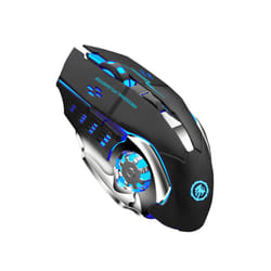 Rechargeable Wireless Mouse Gaming Computer Silent Bluetooth Mouse USB Mechanical Backlight PC Gamer Mouse For Computer - Black