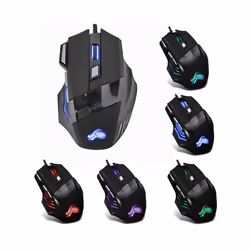 Wired Gaming Mouse 7 Button Backlit 5500 DPI Adjustable Black Wired Optical Computer Gaming Mice for PC Gamer Computer Deskto ...