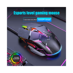 3200DPI Ergonomic Wired Gaming Mouse USB Computer Mouse Gaming RGB Backlit Gamer Mouse 6 Button LED Silent Mice for PC Laptop - White