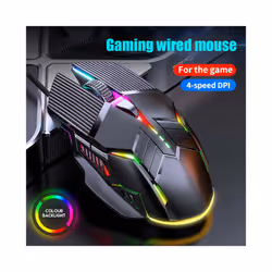 3200DPI Ergonomic Wired Gaming Mouse USB Computer Mouse Gaming RGB Backlit Gamer Mouse 6 Button LED Silent Mice for PC Laptop - White