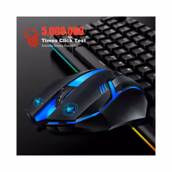 Computer Mouses E Sports LED Luminous Backlit Wired Mouse USB Wired For Desktop Laptop Mute Office Computer Gaming Mouse - Black