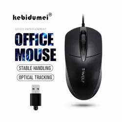 USB Wired Mouse Office Optical Mouse Gaming Mouse with Anti Slip Roller Plug and Play mice For Computer Desktop Laptop Home - Black