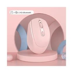 Bluetooth 5.1 Wireless Mouse Wireless Mouse Dual Mode Rechargeable Mouse 1200 DPI Gaming Mouse For Macbook Tablet Laptop PC - Pink