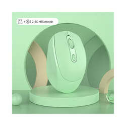 Bluetooth 5.1 Wireless Mouse Wireless Mouse Dual Mode Rechargeable Mouse 1200 DPI Gaming Mouse For Macbook Tablet Laptop PC - Green