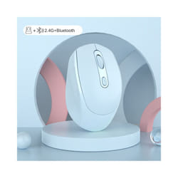 Bluetooth 5.1 Wireless Mouse Wireless Mouse Dual Mode Rechargeable Mouse 1200 DPI Gaming Mouse For Macbook Tablet Laptop PC - Blue