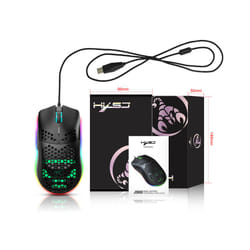 HXSJ J900 Gaming Mice RGB Luminous lightweight Macro Programming Hollow Ergonomics Wired mouse for Laptop game Office - J900B