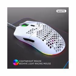 HXSJ J900 Gaming Mice RGB Luminous lightweight Macro Programming Hollow Ergonomics Wired mouse for Laptop game Office - J900B