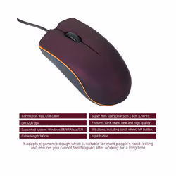 M20 Gaming Wired Mouse Computer Office Mouse Matte USB Game Mice For PC Notebook Laptop Non Slip Wired Mouse Gamer - black