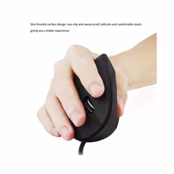Wired Right Hand Vertical RGB Mouse Ergonomic Gaming Mouse 800 1200 1600 3200DPI USB Optical Wrist Healthy Mause for PC Computer - black