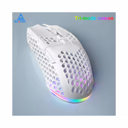 Wireless/Wired Gaming E-sports Mouse Ultralight Honeycomb Shell RGB Backlit Adjustable 12800DPI Ergonomic Gamer Mice - Pink Wireless