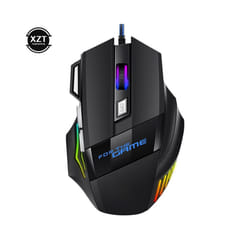 Professional 5500 DPI Gaming Mouse 7 Buttons LED Optical USB Wired Mice for Pro Gamer High Quality - black