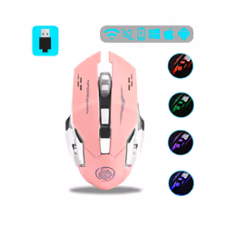 Wireless Mouse Gaming Computer Silent Rechargeable Bluetooth Mouse USB Mechanical E-Sports Backlight PC Gamer Mouse for Lapto ...