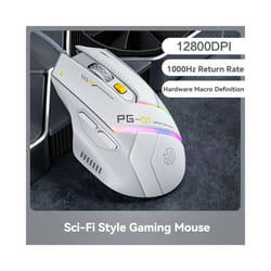 Inphic Pg1 Wired Mouse Gaming Mouse RGB Light Emitting   Macro Programming 12800DPI  6 Keys Computer Mouse 1000hz Polling Rate - PG1