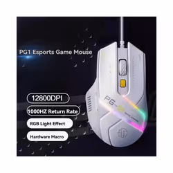 Inphic Pg1 Wired Mouse Gaming Mouse RGB Light Emitting   Macro Programming 12800DPI  6 Keys Computer Mouse 1000hz Polling Rate - PG1