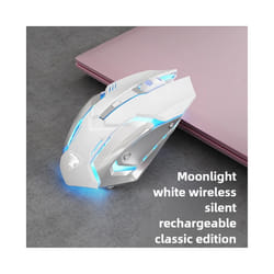 USB Wireless Gaming Mouse RGB Gamer Mouse 6 Buttons Mice Optical Office Computer Mouse For Desktop Laptop Ergonomic Mouse - s6 white mouse