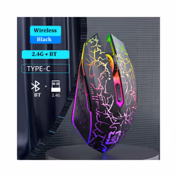 RGB Gaming Mouse Bluetooth Mouse Wireless Mouse Ergonomic 1600DPI 6 Mute Buttons Mouse For MacBook Tablet Laptops Computer - ...